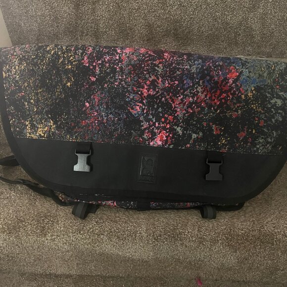 Chrome Citizen Messenger Bag - Black Multicolor Paint Splatter 24L - Picture 1 of 6